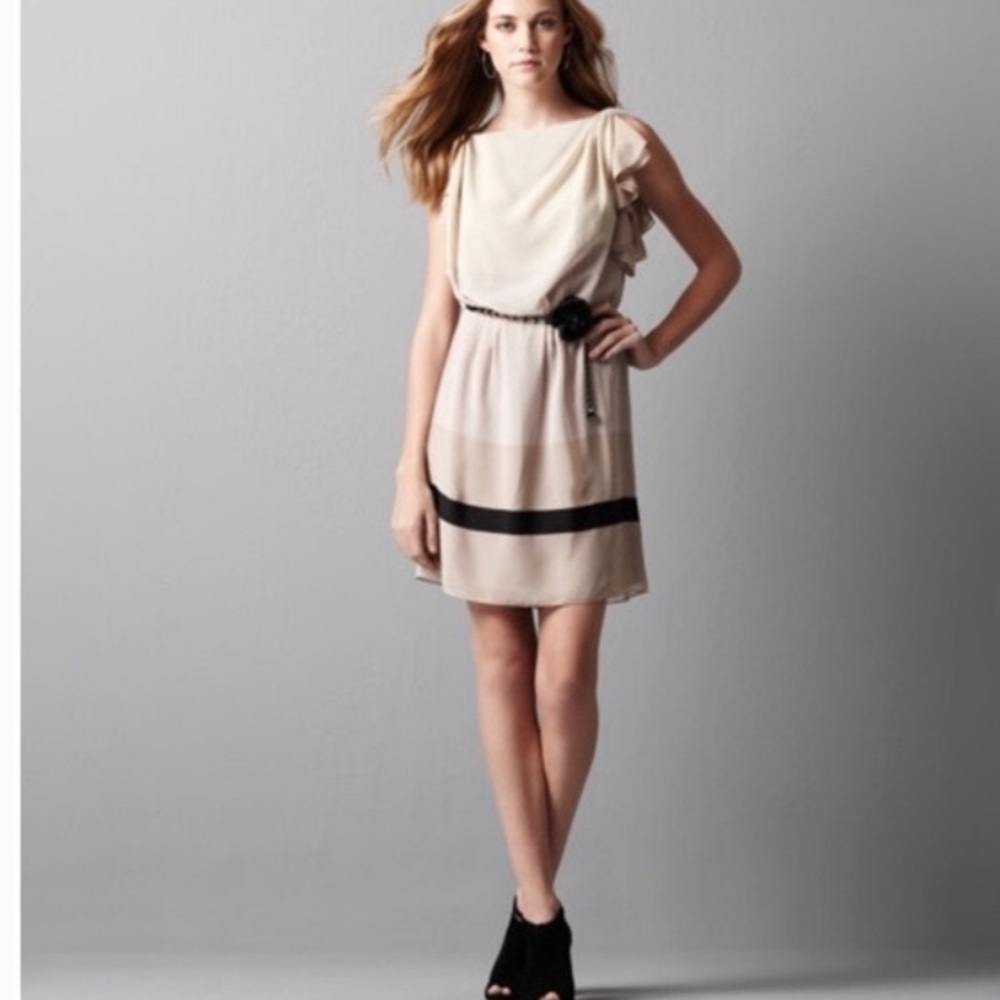Loft Colorblock Flutter Shift Dress - image 1